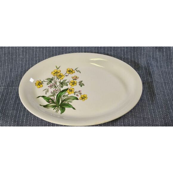 Crown Potteries Yellow Buttercup Oval Serving Platter - Picture 1 of 9